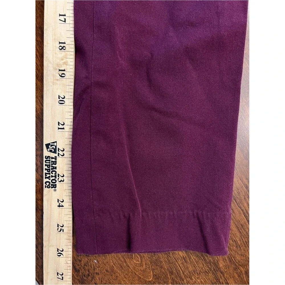 J.Crew Stretch Slim Ankle Pants Burgundy Plum Career Work Office Size US 2